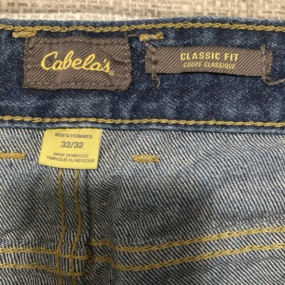 Cabelas Jeans Mens 32x32 Blue Classic Fit Denim Straight Leg 100% Cotton. - Picture 5 of 8